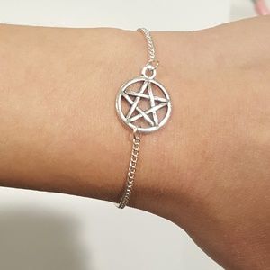 Silver Pentagram Chain Bracelet